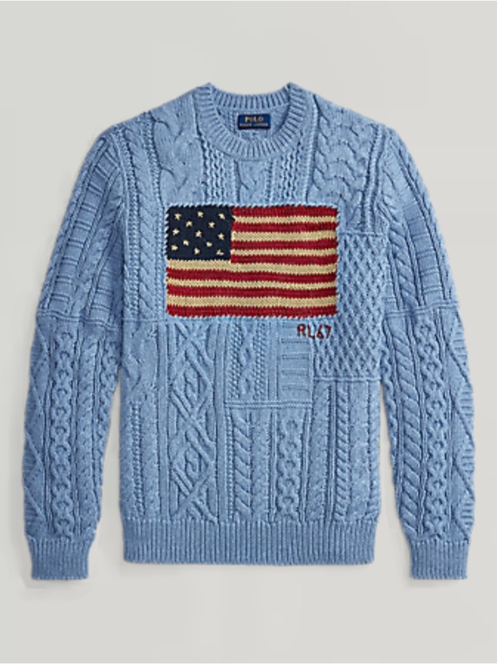 Polo Ralph Lauren Aran Knit Flag USA Sweater